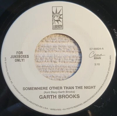 Garth Brooks "Somewhere Other Than The Night / Mr. Right" VG+ - Image 1 of 3
