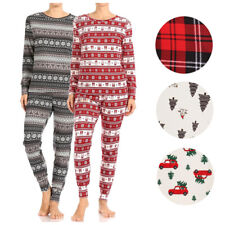 Pijama Para Mujer conjunto de 2 piezas de vacaciones Lana Forrada Navidad conjunto superior e inferior