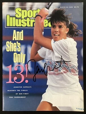Jennifer Capriati Signed Sports Illustrated 3/19/90 NoLabel Tennis Slam Auto JSA - Image 1 of 4