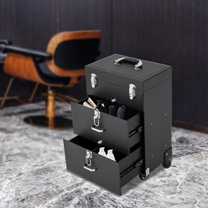 Pro Rolling Makeup Train Case Aluminum Travel Cosmetic w/ Nail Polish Organizer - Picture 1 of 23