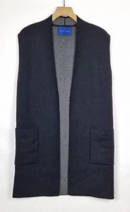 WINSER LONDON SCHWARZ WOLLMISCHUNG STRICK LONGLINE OFFENE WESTE ÄRMELLOSE CARDIGAN S 8/10 - Bild 1 von 9