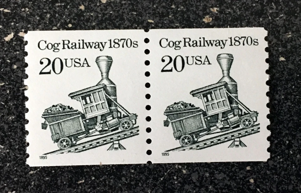 USA1995 #2463 20c Cog Railway 1870's - Transportation Series Coil Pair   mint - Image 1 of 1