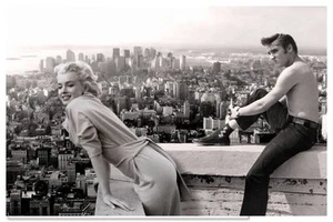 Marilyn Monroe Elvis Presley Vintage Photo - Quality Canvas Art Print 12x8" - Photo 1/1
