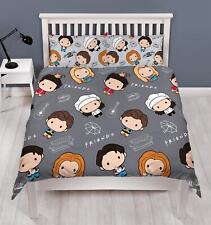 Friends TV Show Double Duvet Cover - Chibi Design -  Licensed Reversible Bed Set