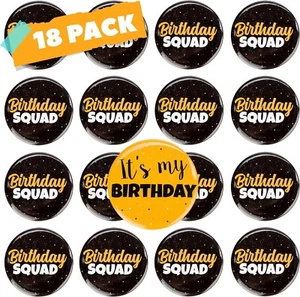 Neu 18 Geburtstag Button Pins 2,35" für den ganzen Geburtstagstrupp Unisex schneller Versand - Bild 1 von 8