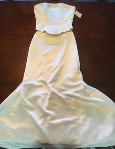 NEW Two Piece Beaded Wedding Corset Top Plus Skirt Has Mermaid Like Side Inserts - Picture 1 of 12