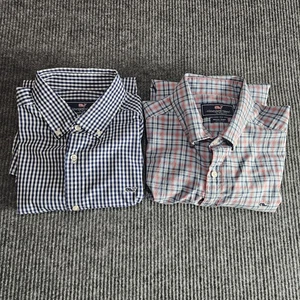 Vineyard Vines Hemd Herren mittelblau weiß Gingham Walhemd Button Down - Bild 1 von 20