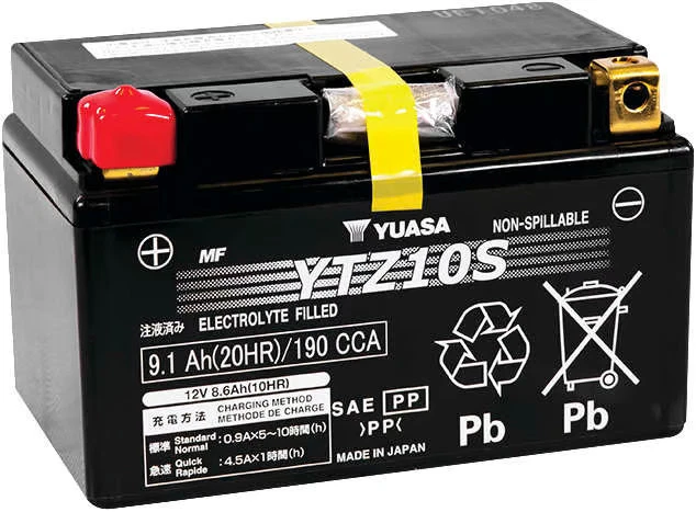 Yuasa Factory Activated Maintenance Free Battery - YTZ10S Motorcycle ATV/UTV PWC - Imagem 1 de 4