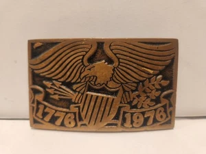 Vintage Rare UB 1776 to 1976 Hand Made Solid Bronze Belt Buckle Bicentennial - Picture 1 of 5