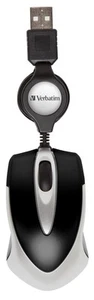 Verbatim 99999 Go Mini - USB Optical Travel Mouse with Retractable Cable, black - Picture 1 of 8