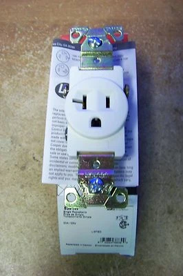 NEW Cooper Wiring Devices 5351W 20A, 125V Single Receptacle (White)  - Image 1 of 2