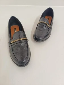 PRIMARK WOMEN'S BLACK CROC SLIP ON LOAFERS CASUAL SHOES UK SIZE 6 EUR 39 - Picture 1 of 13