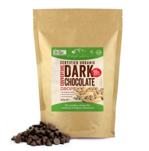 Chef’s Choice Certified Organic Dark Chocolate Couverture Drops 55% Cacao 300g - Picture 1 of 1