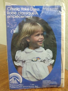 Vintage Rainbow Hill 22-1080 Classic Yoke Smocked Dress Sewing Pattern 12m-2-3 - Picture 1 of 9