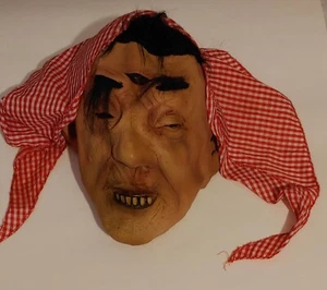 PMG Halloween Old Lady With Head Scarf Halloween Latex Mask Adult Size - Picture 1 of 10