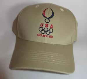 USA Olympic Beijing 2008 Beige Lucky 888 Ball Cap 08.08.08 Strap Back - Picture 1 of 5