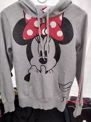 Disney Minnie Mouse Pullover Hoodie Ladies Small - Minnie  Signed  Up Sleeve • 16.97€