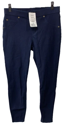 Pantalones de mezclilla HUE para mujer ultra suaves forrados de vellón lavado con tinta medianos 79974 Foto 1 de 4