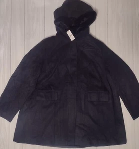 NWT Lane Bryant Black Parka Coat Hooded Size 18/20 - Picture 1 of 13
