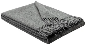 SALE! Wolldecke 100% Schurwolle Wohndecke Plaid Decke 140x200cm Grau-Grau - Bild 1 von 5