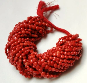 Natural AA + Genuino Vintage Coral Rojo Piedras Preciosas Suave Redondo Cuent... - Imagen 1 de 5