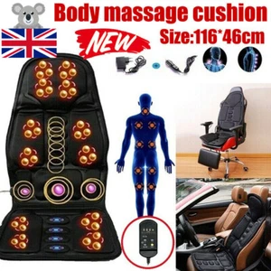 Vibration Full Body Back Massage Mat Cushion Car Chair Seat Heated Neck Massager - Picture 1 of 14