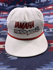 RARE Vintage 80s Yamaha Racing Team Yamaha Spell Out Trucker Hat Snapback White - Picture 1 of 19