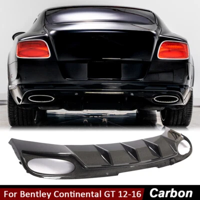 Alerón labial difusor parachoques trasero carbono real para Bentley Continental GT 2012-16 - Imagen 1 de 4