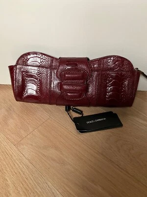 EUC $1995 Authentic Women’s Dolce Gabbana Eel Burgundy Clutch Bag - Image 1 of 4