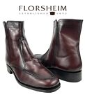 Florsheim Men’s 10.5 EEE -Essex Moc Toe Black Cherry Kidskin Leather Zipper Boot