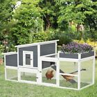 191cm Chicken Coop Wooden Poultry Cage With Plant Box Tray Nesting Box