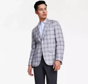 Tallia Mens Slim Plaid Linen Sport Coat Blazer , Purple/Lilac, 42 REG - Picture 1 of 1