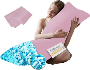 Memory Foam Body Pillow Insert with Fiber Cover - Large Full Body Pillows for Ad - Picture 1 of 7