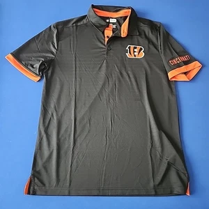 NFL Cincinnati Bengals Large Men's Team Polo Shirt Football Tee L Burrow - Picture 1 of 4