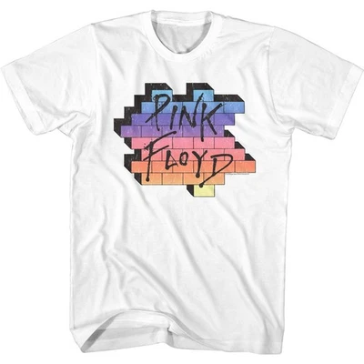 Pink Floyd The Wall Rainbow White Music Band Shirt - image 1 of 3