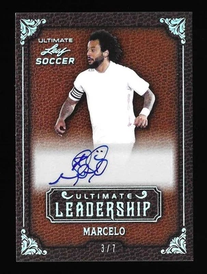 Marcelo 2022 Hoja Ultimate Fútbol Autógrafo Lámina de Plata #3/7 Brasil Fútbol Automático Foto 1 de 2