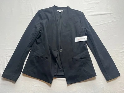 Chaqueta Blazer Liz Claiborne Mujer Negra Un Botón Frontal Elastizada 4 Vías Talla M Nueva con Etiquetas Foto 1 de 4