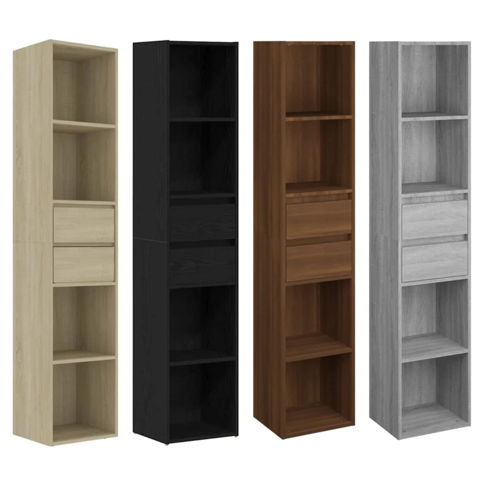 Estantería Estrecha Alta Delgada con Cajones Almacenamiento Estanterías para Libros - Imagen 1 de 1