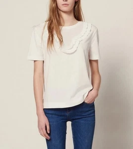 Sandro Paris Women's T-Shirt Top Size 2 / M T11677E - Picture 1 of 10