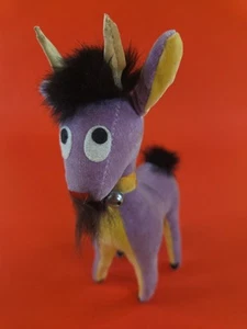 VTG DAKIN DREAM PETS BILLY GOAT PURPLE VELVET PLUSH TOY JAPAN 1960'S MCM 7.5"T - Picture 1 of 13