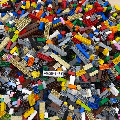 LEGO 1,000 2x Size Bricks Only - 2x2 2x3 2x4 2x6 2x8 2x10 - Washed Bulk MOC Mix - Image 1 of 4