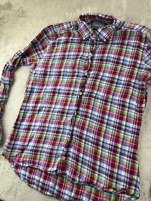 Camisa Ledbury Hombres Multicolor Manga Larga Estampado a Cuadros Abotonada Calce Ajustado Talla L Foto 1 de 4