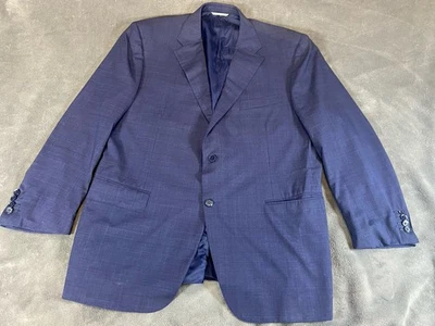 Canali 1934 Blazer Mens 42 R Blue Windowpane Plaid Made Italy Wool - Image 1 of 4