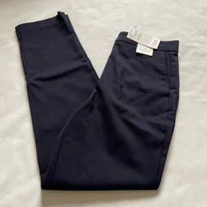 New M&S ladies 50% cotton slim ankle grazer trousers (navy) size 12 L29.5” - Picture 1 of 17