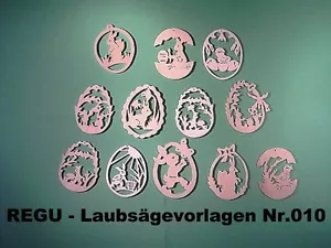REGU - Laubsägevorlagen Nr.10 -"12 verschiedene Osteraufhänger" zum selber sägen - Bild 1 von 2