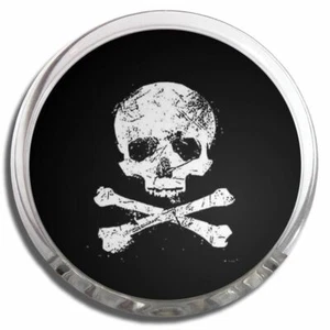 Distressed Skull and Crossbones Memo Fridge Magnet Plastic Clip (58mm) - Picture 1 of 2