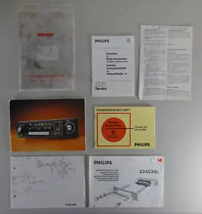 Carpeta de a bordo + manual de instrucciones Philips radio de coche 860 soporte 1976 - Imagen 1 de 1