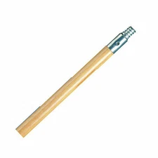 2009 Lacquered Wood Broom Handle with Die Cast Metal Threaded Tip 60"L 1 1/8"D