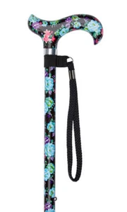 Ladies Adjustable Black Floral Design - Picture 1 of 2