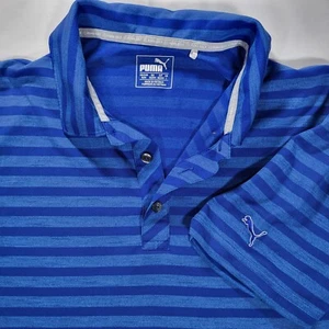 Polo Puma Golf Para Hombre Medio DryCell Azul Esencial Rayas Mixtas Manga Corta - Imagen 1 de 9